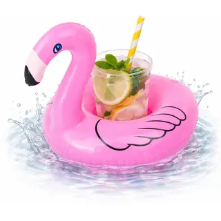 Getränkehalter aufblasbar Luftmatratze Schwimmring Schwimmreif für Pool, Cocktailhalter, Bierhalter, Becher, Dosenhalter, Becherhalter Bier (Flamingo pink)
