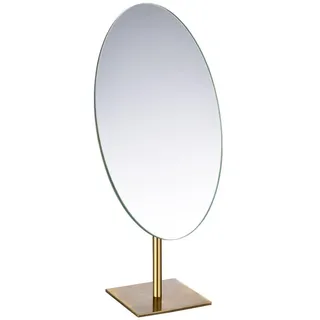 GURUN Großer ovaler Tischspiegel, 17,8 x 30,5 cm, antikes Messing, luxuriöser Make-up-Spiegel mit Ständer für Juweliere M2017