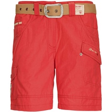 Bild Damen Shorts Hira, Bermuda mit Gürtel, kurze Hose für Frauen mit praktischen Taschen, modern red, 40