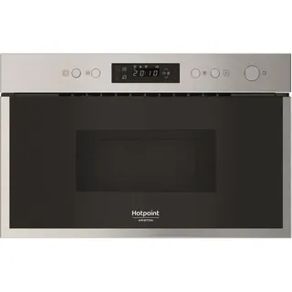 Einbau Mikrowelle HOTPOINT HAM 212O X, Inox, 22 L, 38 cm Nische, Dampfgarfunktion, Schnellauftaufunktion, 25 cm Drehteller - Bunt