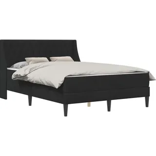 vidaXL Bettgestell mit Matratze mit Matratze Schwarz 140 x 190 cm Samt - Schwarz
