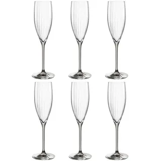 LEONARDO Sektglas Poesia Set, spülmaschinengeeignetes Champagnerglas, Höhe 25 cm, 250 ml, grau