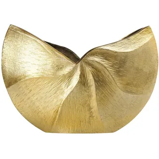 Beliani Blumenvase Aluminium gold Hattusa , Metall , 26 cm , Dekoration, Vasen, Metallvasen