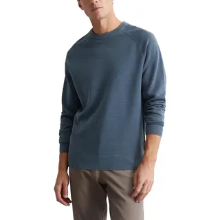 Marc O'Polo Herren Strickpullover aus Bio-Baumwolle Langarm, Blau (Moon Stone), L