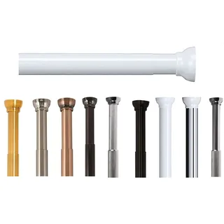Spirella Teleskop Duschstange Duschvorhangstange Kreta, Teleskopstange Kratzfest Verstellbereich 125-220 cm Ø 21mm Aluminium weiß,