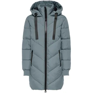 JACQUELINE de YONG JDY Damen Steppjacke JDYSkylar Padded gesteppter Parka mit Kapuze 15207784 Stormy Weather/Black L
