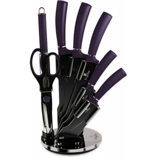 Berlinger Haus Messer Set Bh-2560 Lila Im Ständer - Schwarz, Violett, Silber
