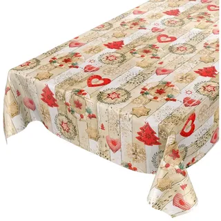 ANRO Tischdecke abwaschbar 140 x 100 cm Rot