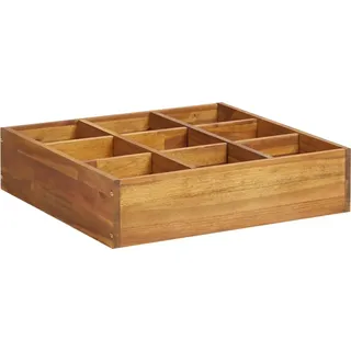 vidaXL Garten-Hochbeet für Kräuter Massivholz Akazie 60 x 60 x 15 cm - Beige