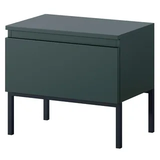Selsey Nachttisch Beistellschrank Beistelltisch Nachtschrank Mit Schublade Dunkelgrün Schwarze Beine Bemmi