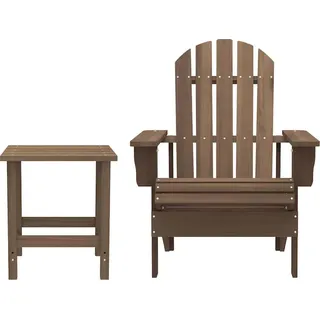 vidaXL Adirondack-Gartenstuhl mit Tisch Massivholz Tanne Braun - Braun