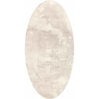 vidaXL Bereichsteppiche Oval HUARTE Beige 100 x 200 cm 100 %Polyester - Beige