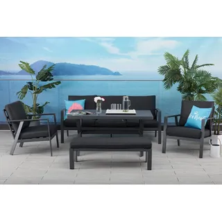 Gardissimo MERIDA Alu Lounge Set Gartenmöbel Sitzgruppe grau