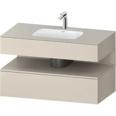 Duravit Qatego Einbauwaschtisch mit Konsolenwaschtischunterbau, 1000x550x600mm, Nische Taupe Matt, QA4786091, Farbe: Taupe Supermatt/mit Nischenbeleuchtung