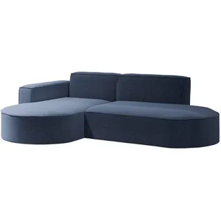 Kaiser Möbel Ecksofa Modernes L-förmiges Modena Studio Stoff Raven Blau Links , Textil , einzeln stellbar, L-Form,L-Form , 236x165 cm , Wohnzimmer, Sofas & Couches, Wohnlandschaften, Ecksofas