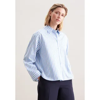 seidensticker Klassische Bluse 1/1 Kragen Gestreift, blau