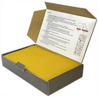 Ubswax Bienenwachsplatten Kerzen Set – 10 farbige Wachsplatten 20x12 cm mit Docht – Kerzen selber machen DIY – Bastelset aus Bienenwachs für kreative Projekte (Gelb)