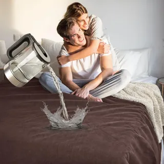 Kritter Planet Hundedecke Wasserdicht, Liebesdecke Sex Decke Wasserdicht, Waschbar Kuscheldecke Sofaschutz Tagesdecke für Sofa Autositz Couch Bett, XL 150x200cm Große Decke, Braun/Tuape