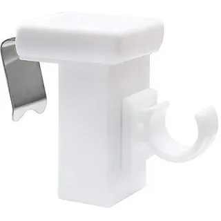 10x Fensterhaken Dekohaken Fensterclip für Fensterdekoration Weiß - Fensterdicke: 10-27mm - Ideal zum Einlegen von Gardinenstangen bis 10mm Durchmesser, Kunststoff mit Federedelstahl