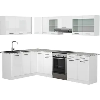Vicco Eckküche L-Form 267 x 167 cm Weiß Hochglanz