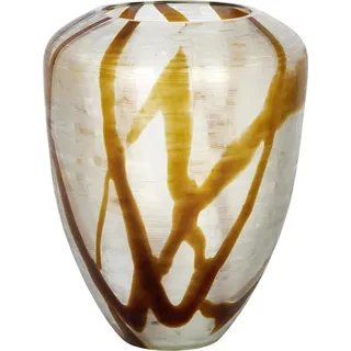 Lambert Milena Glasvase, handgeschliffen weiß/bernstein groß, 28 x 28 cm, H 36 cm 17965 - Weiß, Gelb