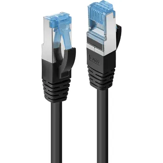 Lindy 47182 RJ45 Netzwerkkabel, Patchkabel CAT 6a S/FTP 7.50 m Schwarz