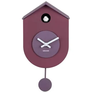 Karlsson Wanduhr Kuckucksuhr mit Pendel, dunkelviolett und süßer Lavendel