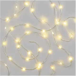 EMOS LED-Lichterkette, 120 LEDs Drop Lichterkette, 12m lange Weihnachtslichterkette + 5m Zuleitung inkl. Netzteil, Timer 6/18h, für Partys, Weihnachten, warmweiß, IP44 für Innen und Außen