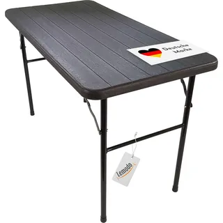 Gartentisch in Holz-Optik, Klapptisch mit Tischplatte 120 x 60 cm (L x B) - Schwarz
