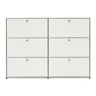 USM Highboard weiß, Designer Prof. Fritz Haller, 109x153x38 cm