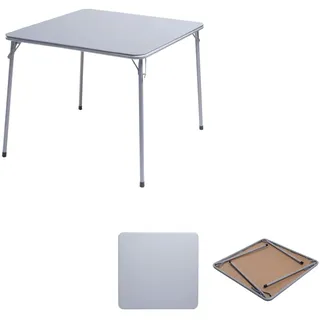 FurnitureR Gastronomie Klapptisch 86×86×71 cm, robuster PVC-Tisch mit stabilem Metallrahmen, faltbar für Café, Restaurant, Catering & Events, platzsparend und pflegeleicht, in Grau