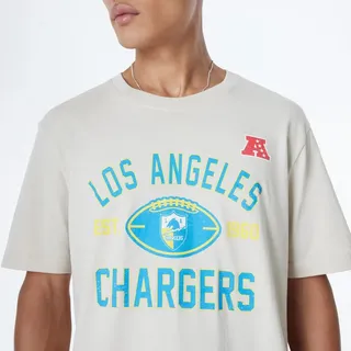 LOS ANGELES CHARGERS New Era Cap NFL Regular T-Shirt Distressed Screenprint Team Graphic Stone Unisex