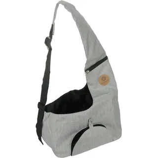 Hunderucksack - Bauchtrage Kanga Grau – 44x20x20cm – Polyester – Top-Öffnung – Abnehmbarer Boden – Lüftungsnetz – Schulterriemen – Sicherheitsleine – Reißverschlusstasche