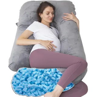 taibest Schwangerschaftskissen 140 x 70 cm Grau