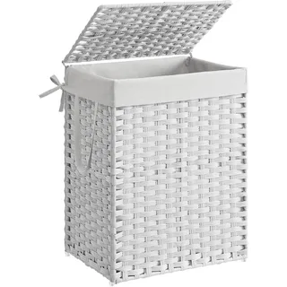Songmics Wäschekorb, Rechteckig Weiß