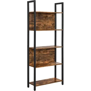 VASAGLE Bücherregal 24 x 62 x 165 cm Braun/Schwarz