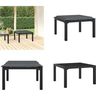 vidaXL Gartenhocker mit Kissen Schwarz und Grau Poly Rattan - Gartenhocker - Fußschemel - Schemel - Fußhocker - Schwarz
