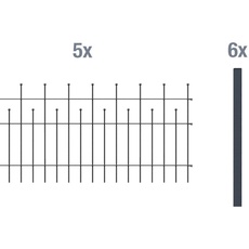 Bild von Zaunkomplettset Madrid 5 Matten 0,735 x 10 m grau