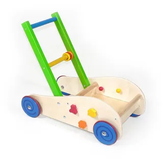 Holzspielzeug Lauflernwagen mit bunten Elementen BxLxH 490x300x430mm NEU