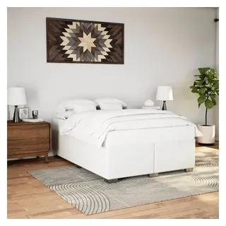 vidaXL Bettgestell Weiß 160x200 cm Kunstleder