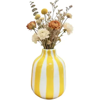 bayicie Gestreifte Keramikvase, handbemalt, modern, nordische Boho-Vase, klein, dekorativer Blumenbehälter für Beistelltisch, Küche, Innenräume