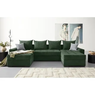 Collection AB »Josy XL U-Form, B: 313 cm in Cord, Cord-Mix« mit Bettfunktion, Bettkasten & 2 Zierkissen, Federkern,