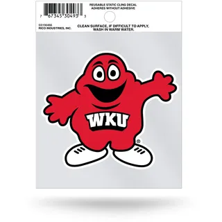 Rico Industries SS190466 NCAA Western Kentucky Hilltoppers Static Aufkleber, klein, 10,2 x 12,7 cm, Rot