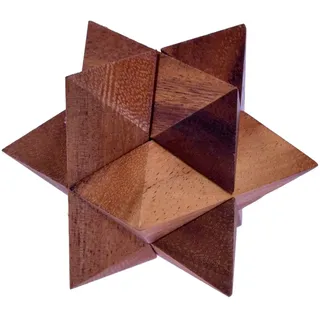 Logoplay Holzspiele Stern Gr. S - Star - 3D Puzzle - Denkspiel - Knobelspiel - Geduldspiel - Logikspiel aus Holz