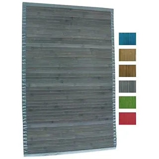 MSV Badematte Badvorleger Bambus 50x80 Grau