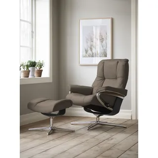 Stressless® Relaxsessel »Mayfair« Set, Relaxsessel mit Hocker, mit Hocker, mit Cross Base, Größe S, M & L, Holzakzent Schwarz braun