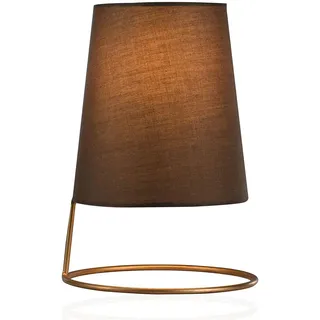 Pauleen Shiny Circle Tischleuchte max.20W E14 Copper/Taupe 230V Alu/Stoff, Braun, Gold, Aluminium, Baumwolle, Polyester, IP20, II, E14, 1 Glühbirne(n) - Bronze