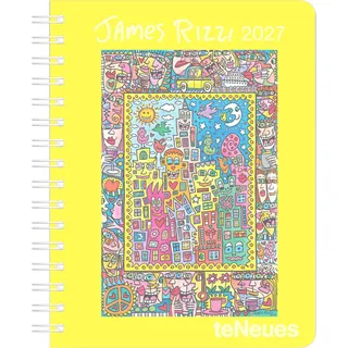 James Rizzi Diary 2027: Buchkalender 17x22 cm - Wochenplaner mit Pop-Art-Motiven, Schutzcover, internationalen Feiertagen & preforierten Notizzetteln für Rizzi-Fans & Kunstliebhaber