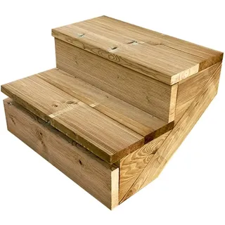Vinuovo Terrassentreppe Holz 2 Stufen 60cm mit Setzstufen