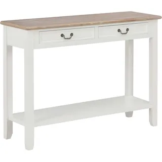 vidaXL Konsolentisch Weiß 110/35/80 Cm Holz , Kiefer , Rechteckig , Säule , 35x80x110 cm , Wohnzimmer, Wohnzimmertische, Konsolentische
